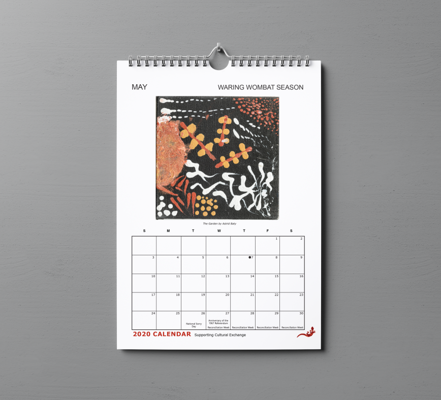 A3 portrait wire + hanger 13 leaf calendar classic